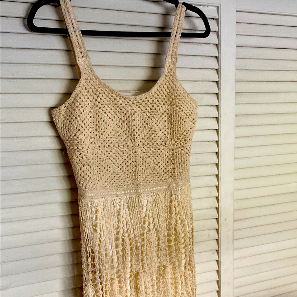 Dotti Cream Crochet Midi Dress
